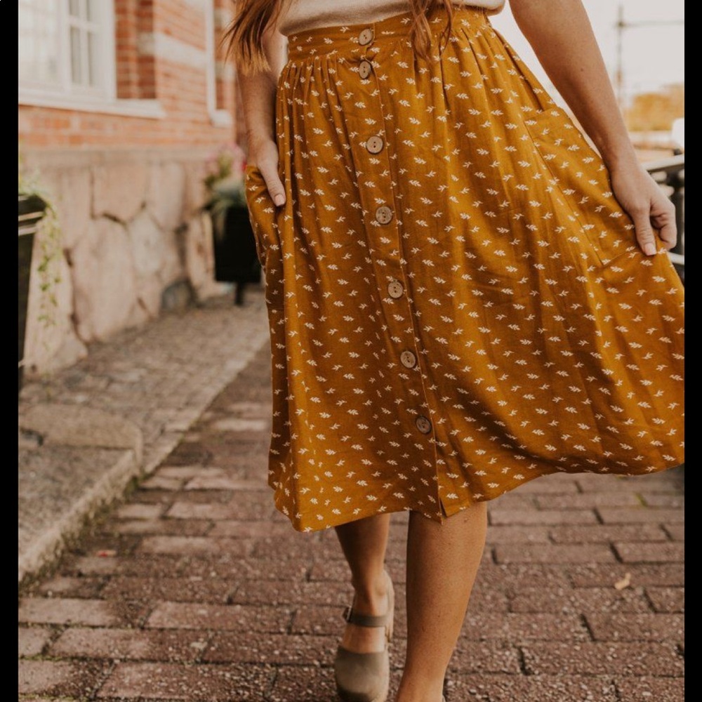 Roolee Mustard Skirt
